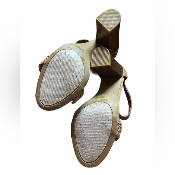 Bamboo Braided Open Toe Block Heel - Picture 5 of 10